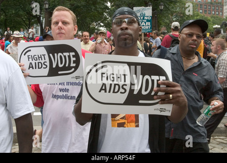 AIDS-Aktivisten-Protest vor dem Republican National Convention Stockfoto