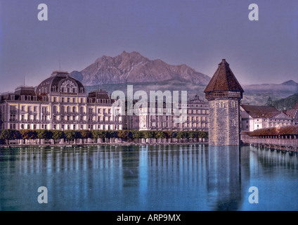 Luzern, Hotel du Lac, Pilatus, Schweiz Stockfoto