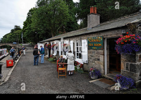 Das Museum und Teestube am Linlithgow Canal Centre, Manse Straße Becken Stockfoto