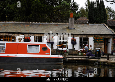 Eine Landschaft Fotografie Museum und Teestube am Linlithgow Canal Centre, Manse Straße Becken Stockfoto