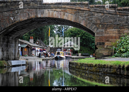 Einen Blick an den Ufern des Linlithgow Canal Centre, Manse Straße Becken Stockfoto