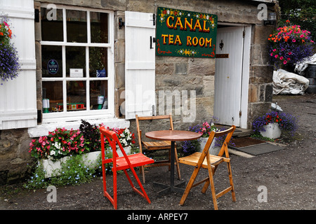 Die Teestube am Linlithgow Canal Centre, Manse Straße Becken Stockfoto