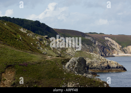 Küste in der Nähe von Cap Frehel Stockfoto