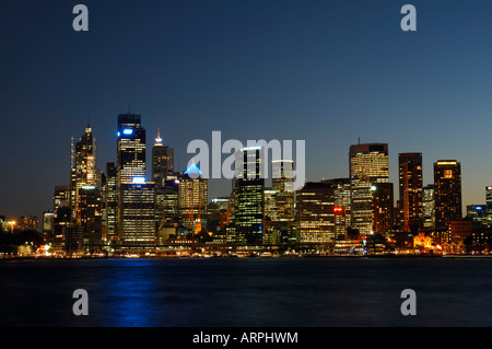 Sydney City nach Sonnenuntergang, Sydney, New South Wales, Australien Stockfoto