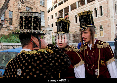 Israel Jerusalem Purim Urlaub am Ultra-Orthodoxen mir ein She Arim Viertel Stockfoto