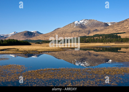 Schottischer Berg Stob Ghabhar und Loch Tulla bei der schwarze Berg in Schottland Stockfoto