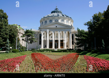 Rumänien Bukarest Geographie Athenaeum äußere 1885 1888 Architekt Konzert Halle Philharmoniker Spalte Ionischen Dreieck Giebel Rotunde Stockfoto