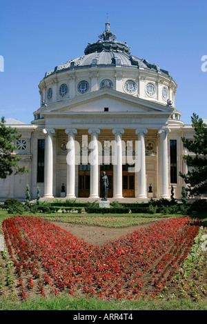 Rumänien Bukarest Geographie Athenaeum äußere 1885 1888 Architekt Konzert Halle Philharmoniker Spalte Ionischen Dreieck Giebel Rotunde Stockfoto