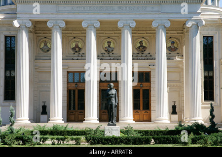 Rumänien Bukarest Geographie Athenaeum äußere 1885 1888 Architekt Konzert Halle Philharmoniker Spalte Ionischen Dreieck Giebel Stockfoto