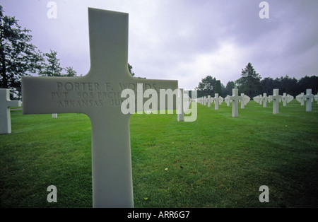 Amerikanischen Soldatenfriedhof Colleville Normandie Frankreich Europa Stockfoto