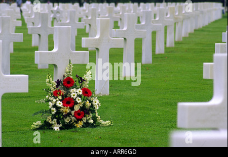 Amerikanischen Soldatenfriedhof Colleville Normandie Frankreich Europa Stockfoto