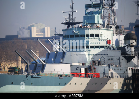 HMS Belfast Museum Schiff, South Bank, Southwark, London, England, Vereinigtes Königreich Stockfoto