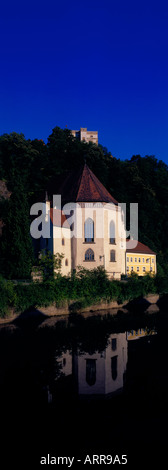 vertikale Panorama der Burg namens Veste Oberhaus, Passau, Bayern, Deutschland, Europa. Foto: Willy Matheisl Stockfoto