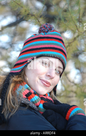 Frau Porträt winter Stockfoto