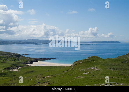 dh Bagh a Phollain POLIN BAY BEACH SUTHERLAND SCOTLAND West Schottische Hochlandküste abgelegener Sommer großbritannien Stockfoto