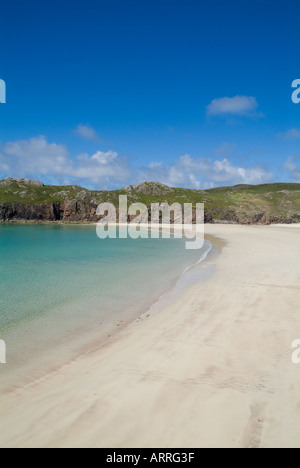 dh Bagh a Phollain White Sands POLIN BAY SUTHERLAND Scottish Nordwest Küste sandig isoliert niemand Sand Strände West Highlands Strand schottland Stockfoto