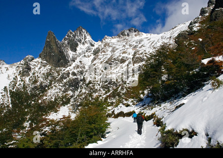 Bergwandern in der Nähe von den Nahuel Huapi See in Argentinien Stockfoto