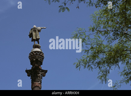 Columbus-Statue in Plaza Colon Barcelona Spanien Stockfoto