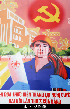 Kommunistischen Plakat Hanoi Vietnam Stockfoto