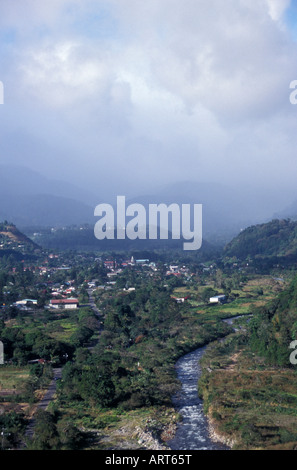 Die Misty Mountain Stadt Boquete, Chiriqui Province, Panama, von oben, Panama, Mittelamerika Stockfoto