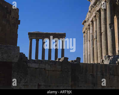 Römischer Tempel Ruinen in Baalbek im Libanon Beqaa Tal Stockfoto