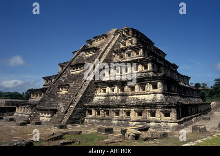 Die Pyramide der Nischen auf die Totonaken Ruinen von El Tajin, Veracruz, Mexiko Stockfoto