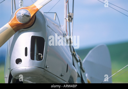 De Havilland Tiger Moth Doppeldecker Propeller & Rumpf. Stockfoto