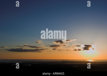 Landschaftsfoto von spektakulären Sonnenuntergang über Morecambe Bay Stockfoto