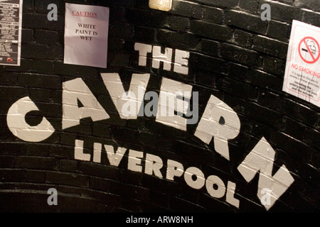 Liverpool nach Hause von The Beatles THE berühmten CAVERN CLUB wo THE BEATLES spielte zunächst IN LIVERPOOL Stockfoto