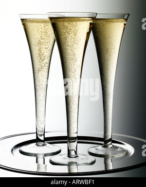 DREI GLÄSER CHAMPAGNER Stockfoto