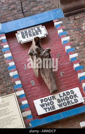 Liverpool nach Hause von The Beatles Gedenktafel für pop-Band The Beatles in Liverpool England Stockfoto