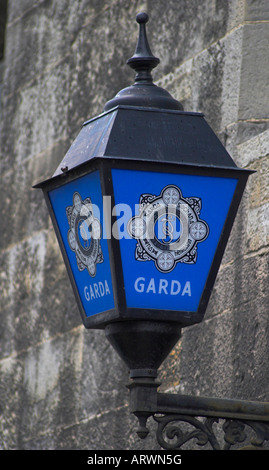 Eine blaue Gardasee oder Polizei Laterne.  Dublin Castle. Dublin, County Dublin, Irland. Stockfoto