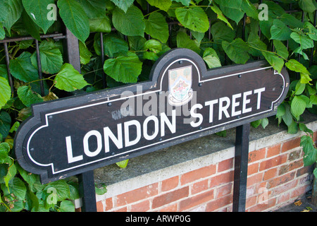 London Street Name Plaque Basingstoke Stadtzentrum Hampshire Stockfoto