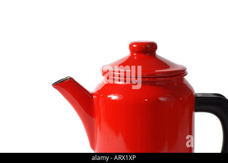 rot Kaffeekanne Stockfoto