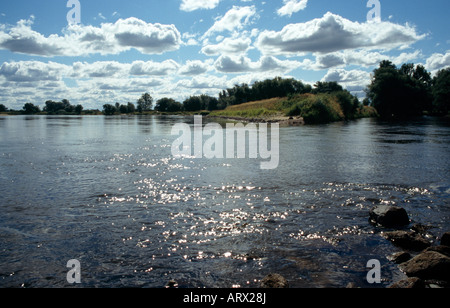 Ratzdorf, Gastvogelmanagement, Zusammenfluß von Oder ("Links") Und Neiße (Rechts), Deutsch-Polnische Grenze Stockfoto