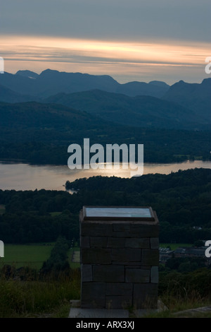 Blick vom Orrest Head over Lake Windermere Lake Distrikt Cumbria Stockfoto