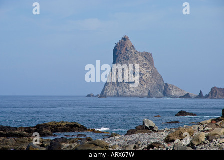 Teneriffa Almáciga in der Anaga Bezirk Nord Osten Halbinsel mit Punto de Los Roquetas und Roques de Anaga Stockfoto