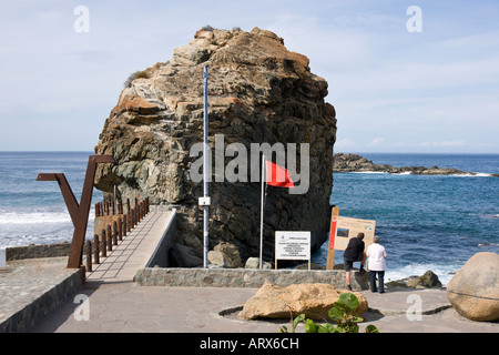 Teneriffa Anaga Bezirk Nord-Ost-Küste Playa de San Roque Roque de Los Bodegas Stockfoto