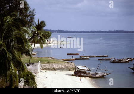 Einen Sandstrand in der Nähe der Altstadt Stein Sansibar Tansania Ostafrika Stockfoto