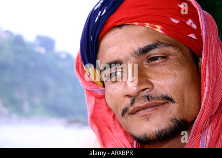 mystische Yogi in Rishikesh, Indien Stockfoto