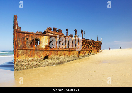 Wrack des Maheno Seventy Five Mile Beach K'gari / Fraser Island Queensland Australien Stockfoto