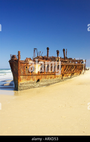 Wrack des Maheno Seventy Five Mile Beach K'gari / Raser Island Queensland Australien Stockfoto