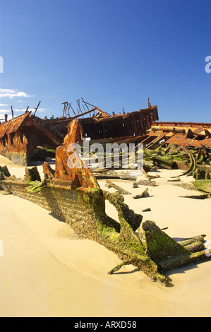 Wrack des Maheno Seventy Five Mile Beach K'gari / Fraser Island Queensland Australien Stockfoto