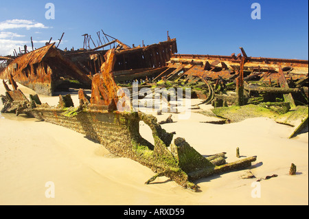 Wrack des Maheno Seventy Five Mile Beach K'gari / Fraser Island Queensland Australien Stockfoto