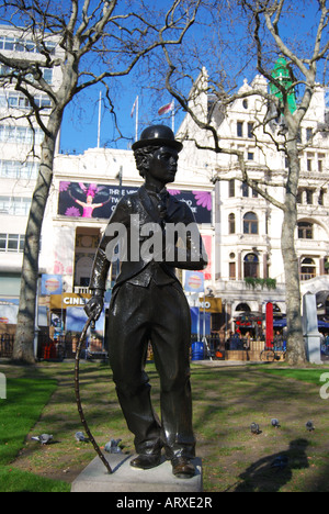 Charles Chaplin-Statue, Leicester Square, West End, London, England, Vereinigtes Königreich Stockfoto