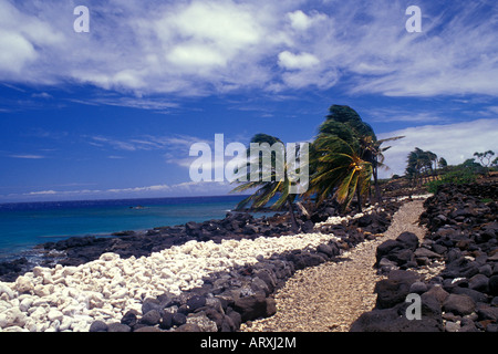 Lapakahi State Historical Park, die Website von einem restaurierten 14. Jahrhundert Fischerdorf, auf der Big Island Stockfoto