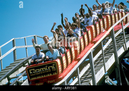 Achterbahn in Cedar Point Vergnügungspark Sandusky Ohio Stockfoto