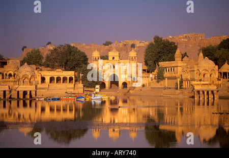 Gadi Sagar Tank Jaisalmer, Rajasthan Indien Stockfoto