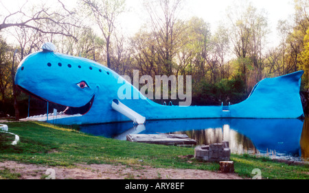 Der Blauwal auf der alten Route 66 in Catoosa Oklahoma Stockfoto