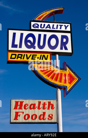 Qualität Likör Health Foods unterzeichnen in Yuma, Arizona Stockfoto